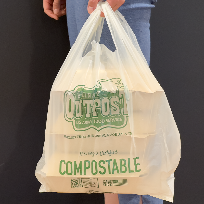 compostable shopping takeout bag