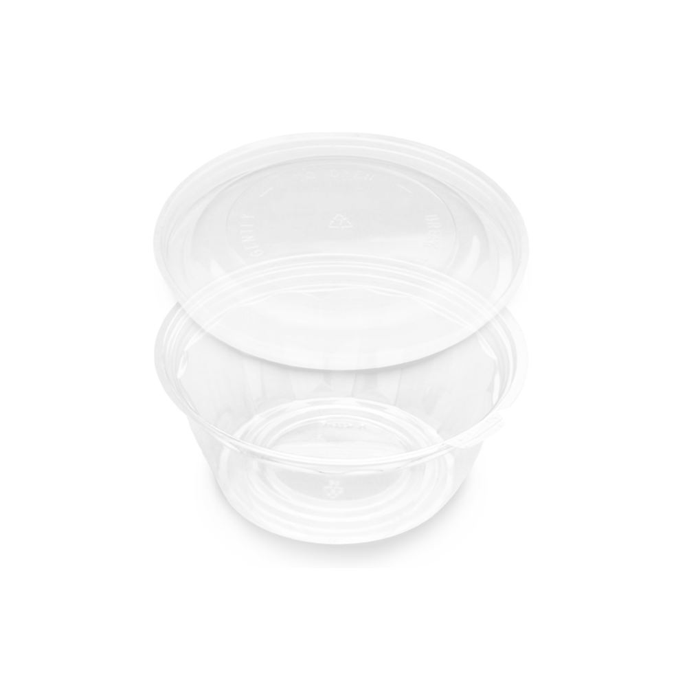 CBL-NB-32-PUN compostable clear bowl with domed lid