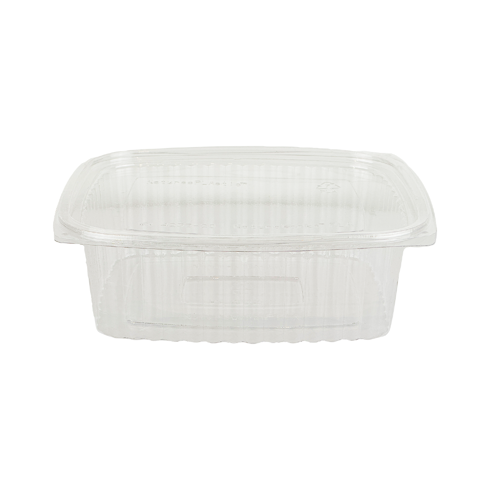 RCL-NB-32-PUN compostable rectangular deli container with lid